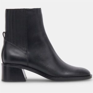 Dolce Vita Linny H20 Black Leather Booties, Size 8
